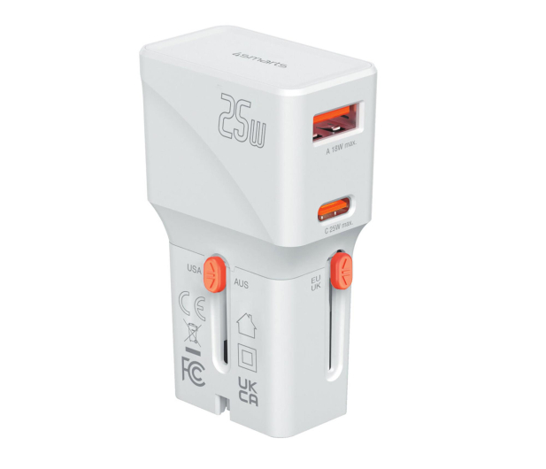 4smarts World Travel Adapter Nomad Pocket 25W USB-C/USB-A - 1512661 - zdjęcie
